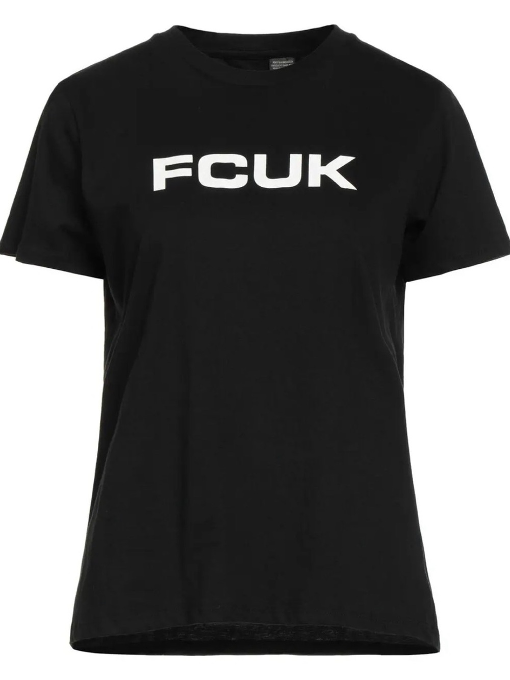 Black Tee with White FCUK Logo